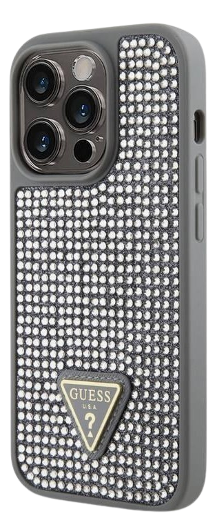 GUESS CARCASA RHINESTONE IPHONE 16 PLATA