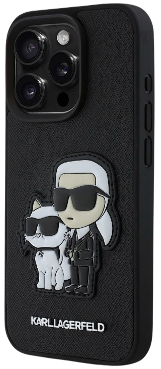 KARL LAGERFELD CARCASA SAFFIANO K&C IPHONE 15 PRO MAX NEGRO