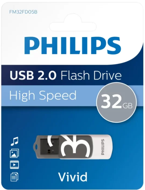 PHILIPS PENDRIVE 32GB VIVID SHADOW GREY