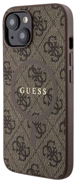 GUESS CARCASA MAGSAFE RING CLASSIC LOGO IPHONE 15 PLUS MARRON