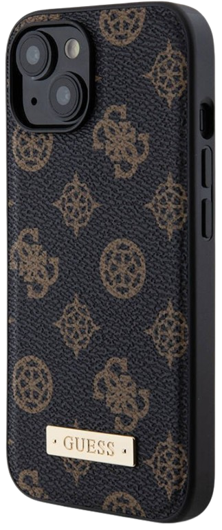 GUESS CARCASA MAGSAFE PEONY PLATE IPHONE 15 NEGRO