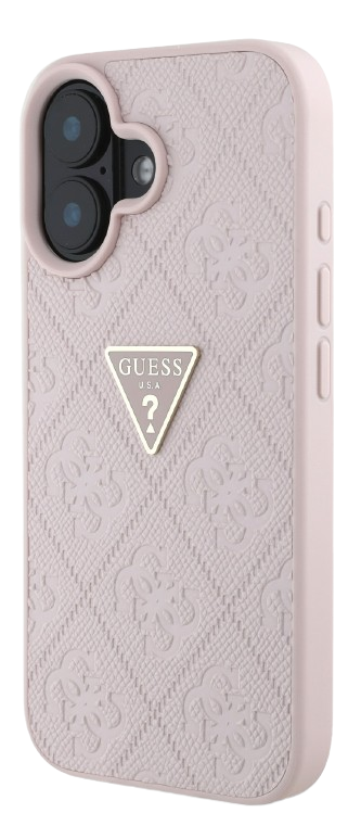 GUESS CARCASA GRAINED 4G STAMP TRIANGLE IPHONE 16 ROSA
