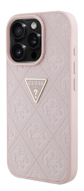 GUESS CARCASA GRAINED 4G STAMP TRIANGLE IPHONE 16 PRO MAX ROSA