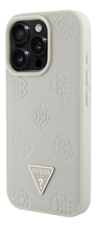 GUESS CARCASA MAGSAFE GRAINED PEONY TRIANGLE IPHONE 16 PRO BEIGE
