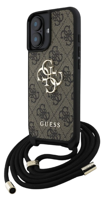 GUESS CARCASA CROSSBODY STRAP 4G IPHONE 16 MARRON