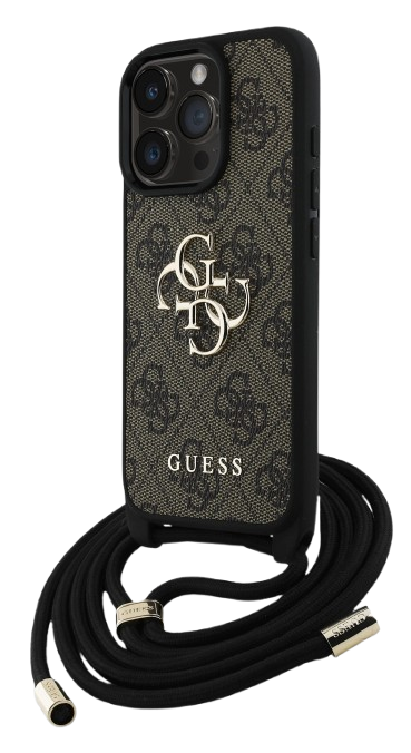 GUESS CARCASA CROSSBODY STRAP 4G IPHONE 16 PRO MAX MARRON