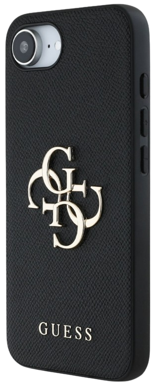 GUESS CARCASA GRAINED 4G IPHONE 16e NEGRO