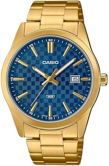 CASIO RELOJ MTP-VD03G-2A ESFERA AZUL CORREA DORADA