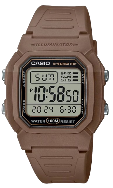 CASIO RELOJ W-800H-5A ILLUMINATOR CLASSIC MARRON