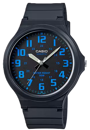 CASIO RELOJ MW-240-2BVDF ESFERA AZUL / CORREA NEGRA