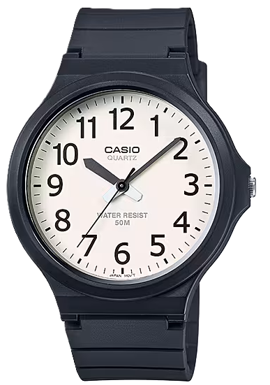 CASIO RELOJ MW-240-7BVDF ESFERA BLANCA / CORREA NEGRA