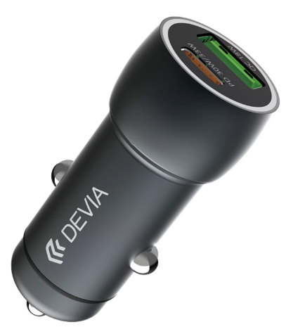 DEVIA CARGADOR COCHE EXTREME 48W (PD30W + QC 3.0 18W) NEGRO
