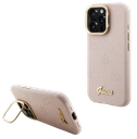 GUESS CARCASA GRAINED PEONY SOPORTE CAMARA IPHONE 16 PRO MAX ROSA