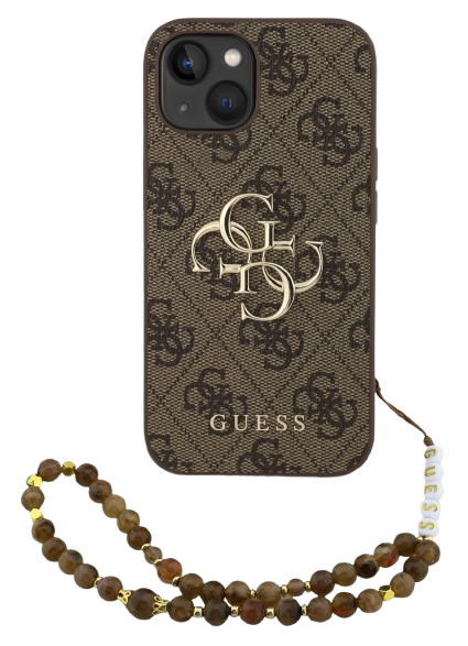 GUESS CARCASA 4G STRAP IPHONE 15 MARRON