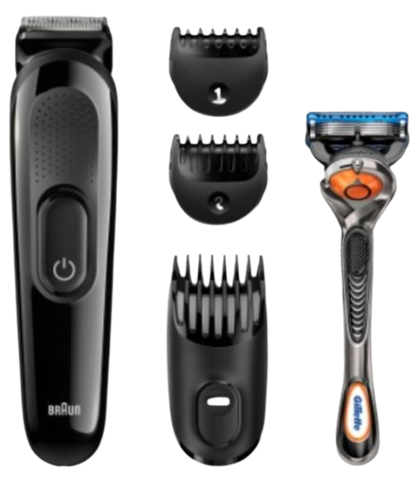 BRAUN CORTABARBAS SK3000 CON BATERIA/ 3 ACCESORIOS/ GILLETE F5 PROGLIDE