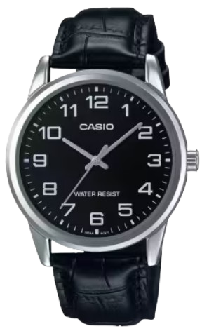 CASIO RELOJ MTP-V001L-1B ESFERA NEGRA CORREA PIEL NEGRA