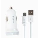 DEVIA CARGADOR COCHE DUAL USB 3.1A + CABLE TIPO C BLANCO