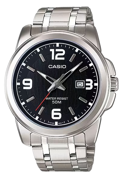 CASIO RELOJ MTP-1314D-1AVDF ESFERA NEGRA / ACERO