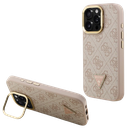 GUESS CARCASA MAGSAFE 4G TRIANGLE SOPORTE CAMARA IPHONE 15 PRO MAX ROSA