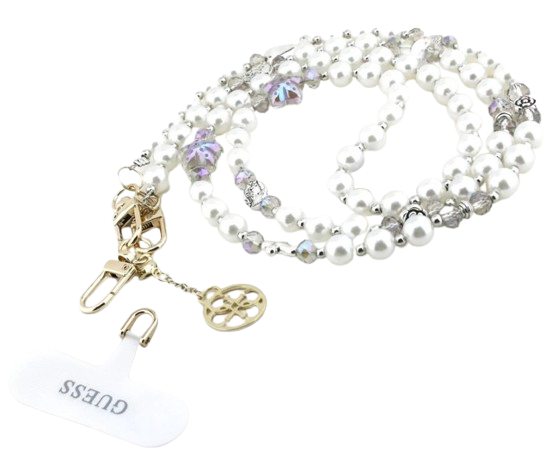 GUESS COLGANTE CHARM PEARL STRAP BLANCO