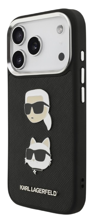 KARL LAGERFELD CARCASA GRAINED K&C HEADS IPHONE 17 PRO MAX NEGRO