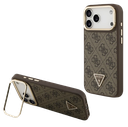 GUESS CARCASA MAGSAFE 4G TRIANGLE SOPORTE CAMARA IPHONE 17 PRO MARRON