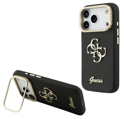 GUESS CARCASA GRAINED 4G SOPORTE CAMARA IPHONE 17 PRO NEGRO