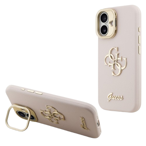 GUESS CARCASA GRAINED 4G SOPORTE CAMARA IPHONE 17 ROSA