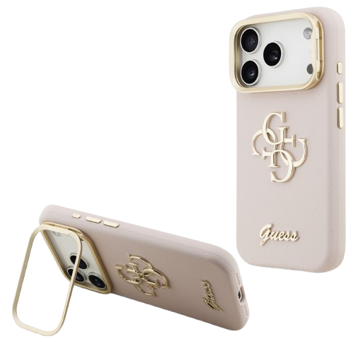 GUESS CARCASA GRAINED 4G SOPORTE CAMARA IPHONE 17 PRO ROSA