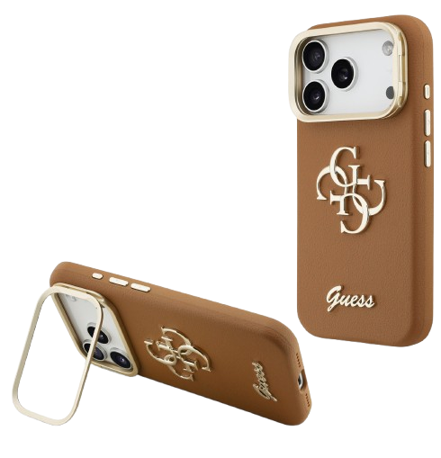 GUESS CARCASA GRAINED 4G SOPORTE CAMARA IPHONE 17 PRO MAX MARRON