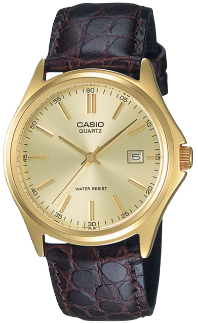 CASIO RELOJ MTP-1183Q-9A ESFERA DORADA / CORREA CUERO MARRON