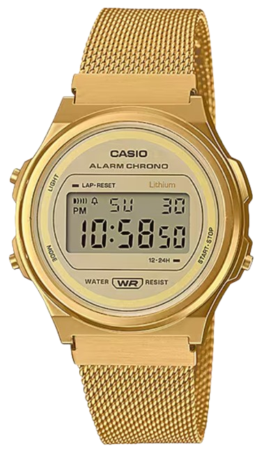 CASIO RELOJ A171WEMG-9A CORREA MILANESA DORADO