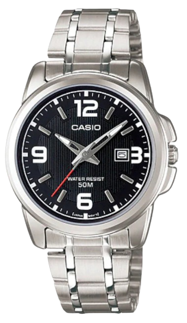 CASIO RELOJ LTP-1314D-1A ESFERA NEGRA / ACERO