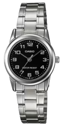 CASIO RELOJ LTP-V001D-1B ESFERA NEGRA / ACERO