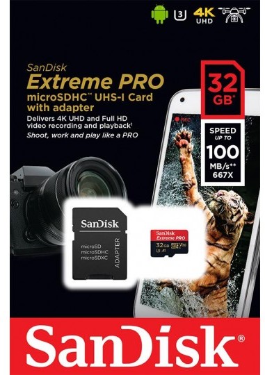 SANDISK TARJETA EXTREME PRO MICROSDXC 32GB