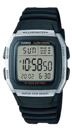 [W96H1AVDF] CASIO RELOJ W-96H-1A CAJA ACERO / CORREA NEGRA