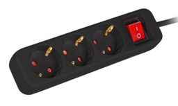 [PS103F0150BK] LANBERG REGLETA 3 TOMAS CON INTERRUPTOR 1.5M NEGRO