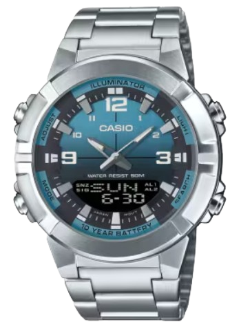 CASIO RELOJ AMW-870DA-2A2 PLATA / AZUL
